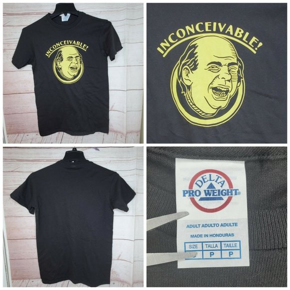 Inconceivable Graphic Women Black Yellow Small Delta Pro Weight T Shirt - Picture 3 of 9